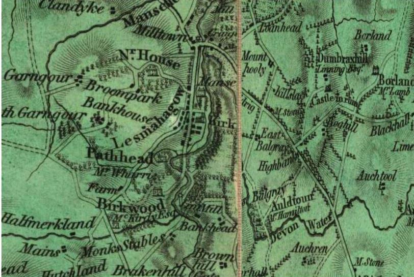 Forest map of 1819 showing Lesmahagow