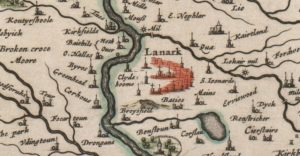 Blaeu Map of Lanark from 1650