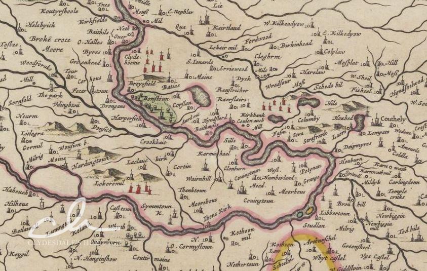 Blaeu map of Pettinain, 1654