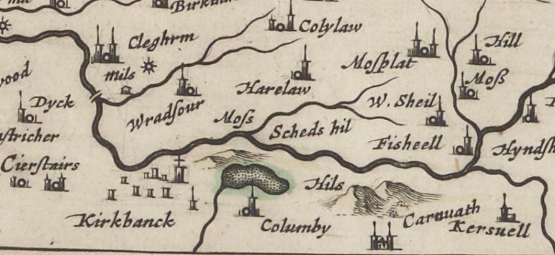 Blaeu map of Columbie or Carstairs