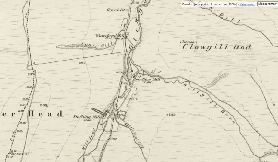Ordnance Survey map of Leadhills, 1859