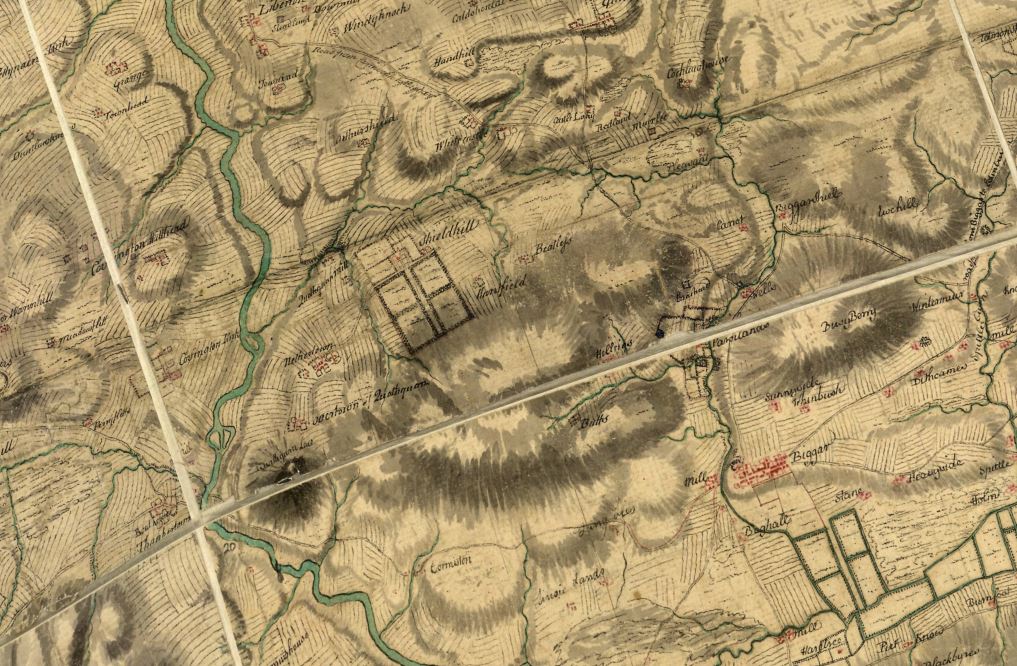 Roy Map of Shieldhill and Quothquan, 1752